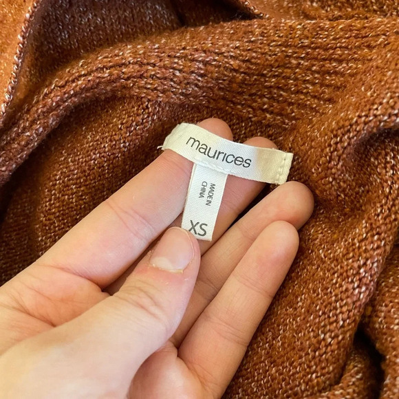 Maurices Burnt Orange Open Back Oversized Knit Tunic Sweater Xsmall Women’s - Picture 10 of 12